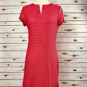 Isaac Mizrahi Live Short Sleeve Stretch Lace Dress